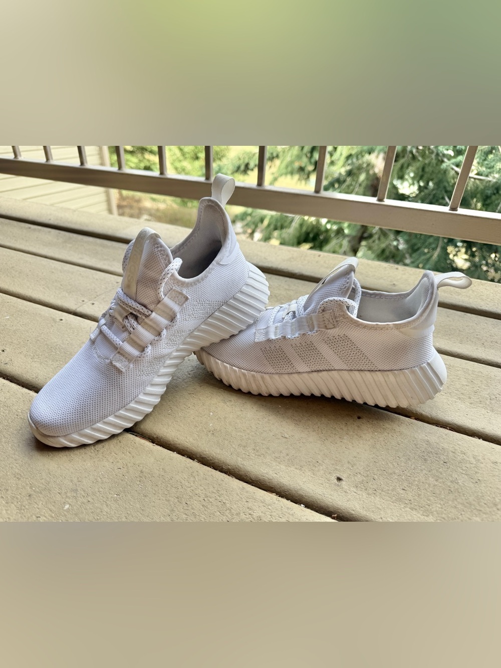 adidas Kaptir Flow White Sneakers Women's 8.5 IF6600 Worn Twice
